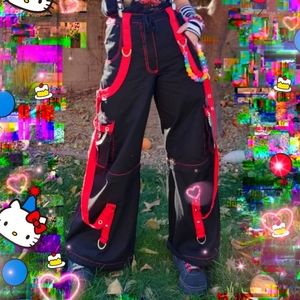 Tripp Black & Red Chain Zip-Off Pants